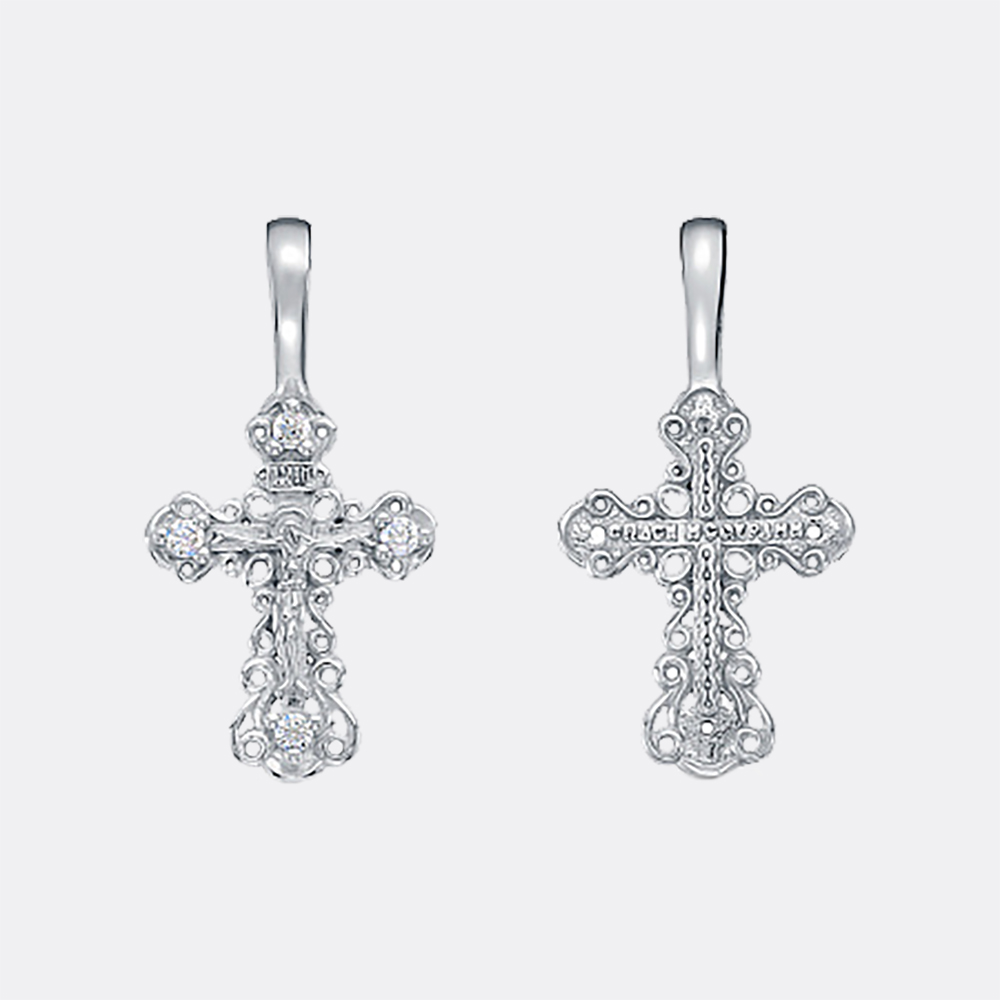 картинка Крест Вознесенский ювелирный завод из серебра 925 пробы от ювелирной компании Арт