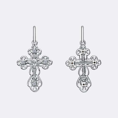 картинка Крест Вознесенский ювелирный завод из серебра 925 пробы от ювелирной компании Арт