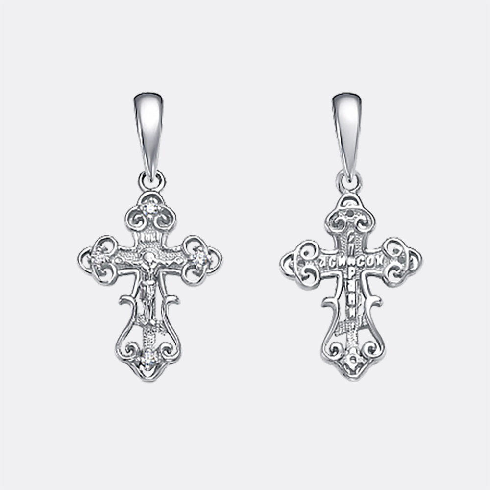 картинка Крест Вознесенский ювелирный завод из серебра 925 пробы от ювелирной компании Арт