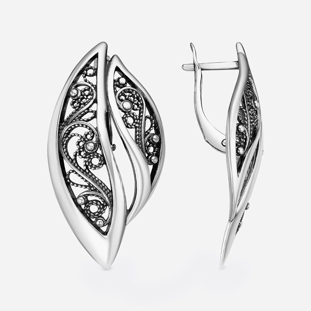 картинка Серьги Ювелирный завод "КРАСНАЯ ПРЕСНЯ" из серебра 925 пробы от ювелирной компании Арт