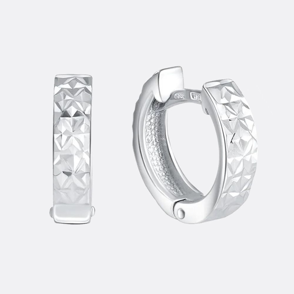 картинка Серьги-конго Ювелирный завод «TALANT» из серебра 925 пробы от ювелирной компании Арт