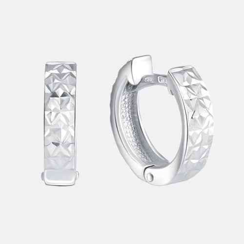 картинка Серьги-конго Ювелирный завод «TALANT» из серебра 925 пробы от ювелирной компании Арт